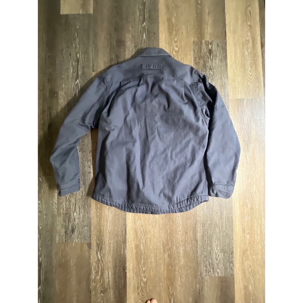 Duluth Trading Co Shirt Jacket Mens Large Gray Excellent Fleece Lined Canvas - Picture 6 of 6
